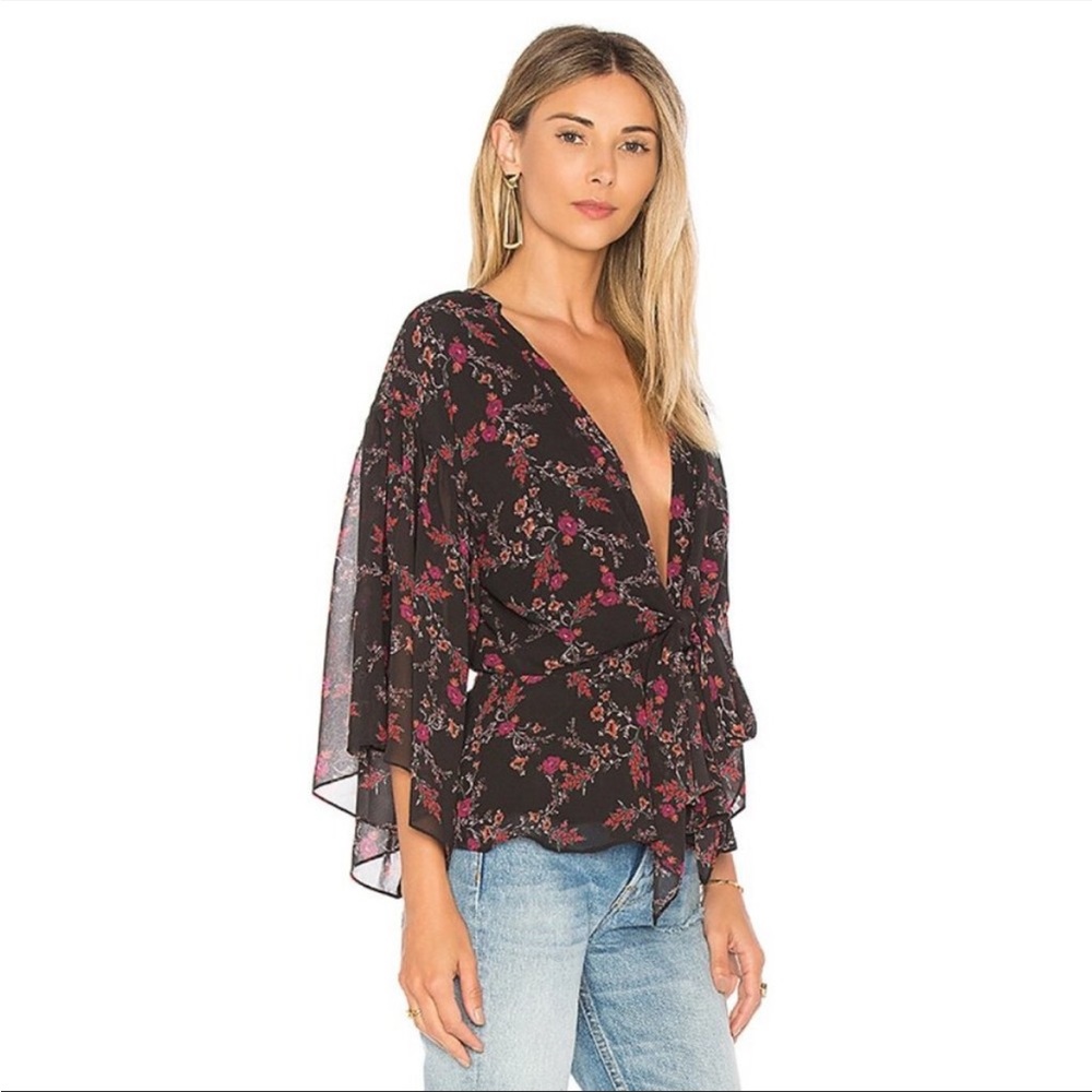 Whimsigoth Lovers and Friends Beckett Top Dark Autumn Floral XS fairy grunge